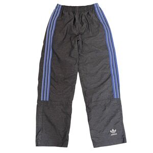 Adidas Athleisure Track Pants Blue 3 Stripe‎ Gray Athletic Trousers